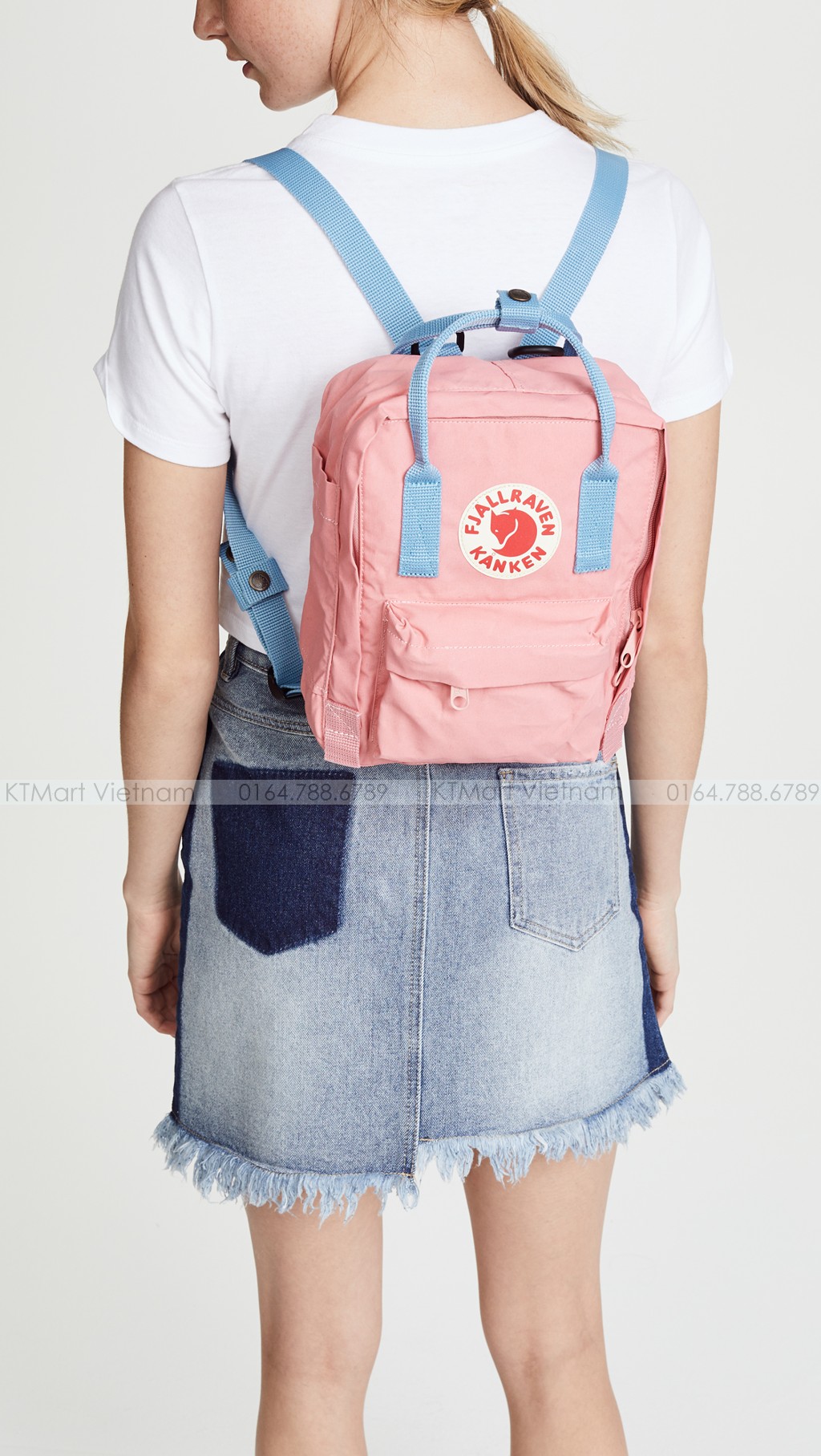 FjallRaven Kanken Mini Kids Backpack Pink Royal-Blue Fjallraven ktmart.vn 3