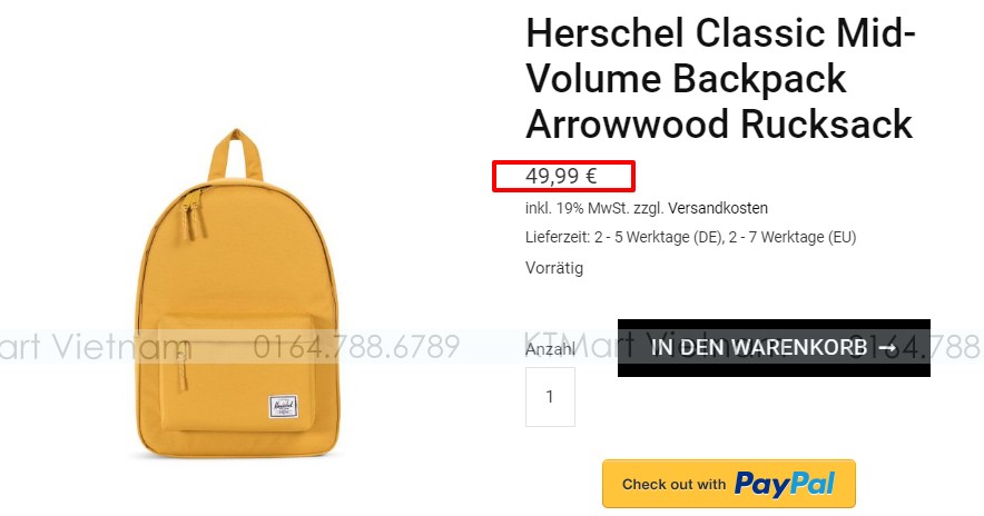 Herschel Classic Mid-Volume Backpack Arrowwood Rucksack Herschel ktmart.vn 3