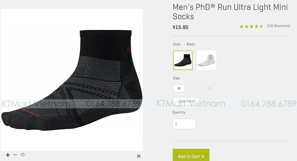 Smartwool Men’s PhD® Run Ultra Light Mini Socks SW0SW165 Smartwool ktmart.vn