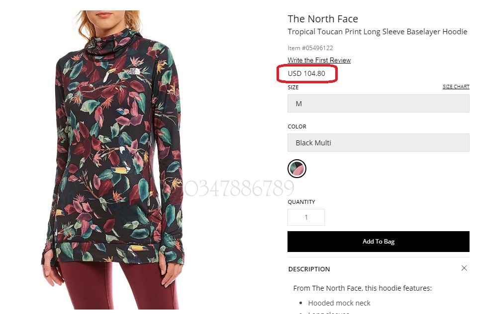 The North Face Tropical Toucan Print Long Sleeve Baselayer Hoodie The North Face ktmart.vn 5
