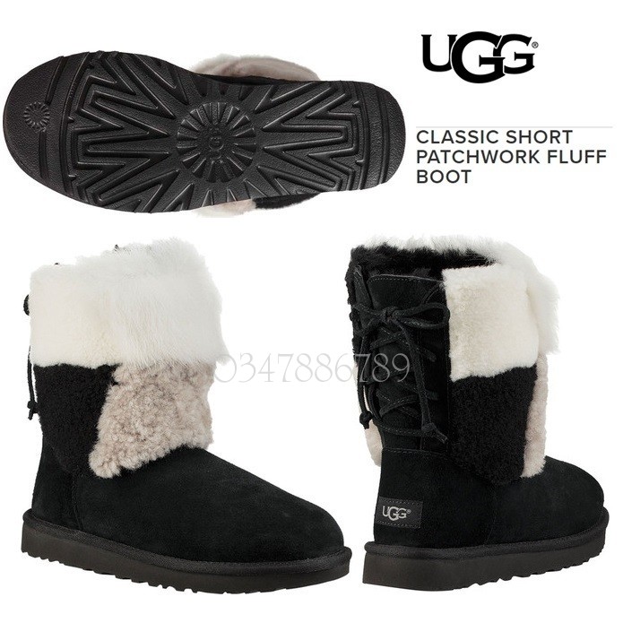 Bốt lông cừu UGG Classic Short Patchwork Fluff Boots 1098071 UGG