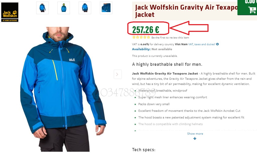 Jack Wolfskin Men’s Gravity Air Texapore Jacket 1107191 Jack Wolfskin ktmart.vn 12