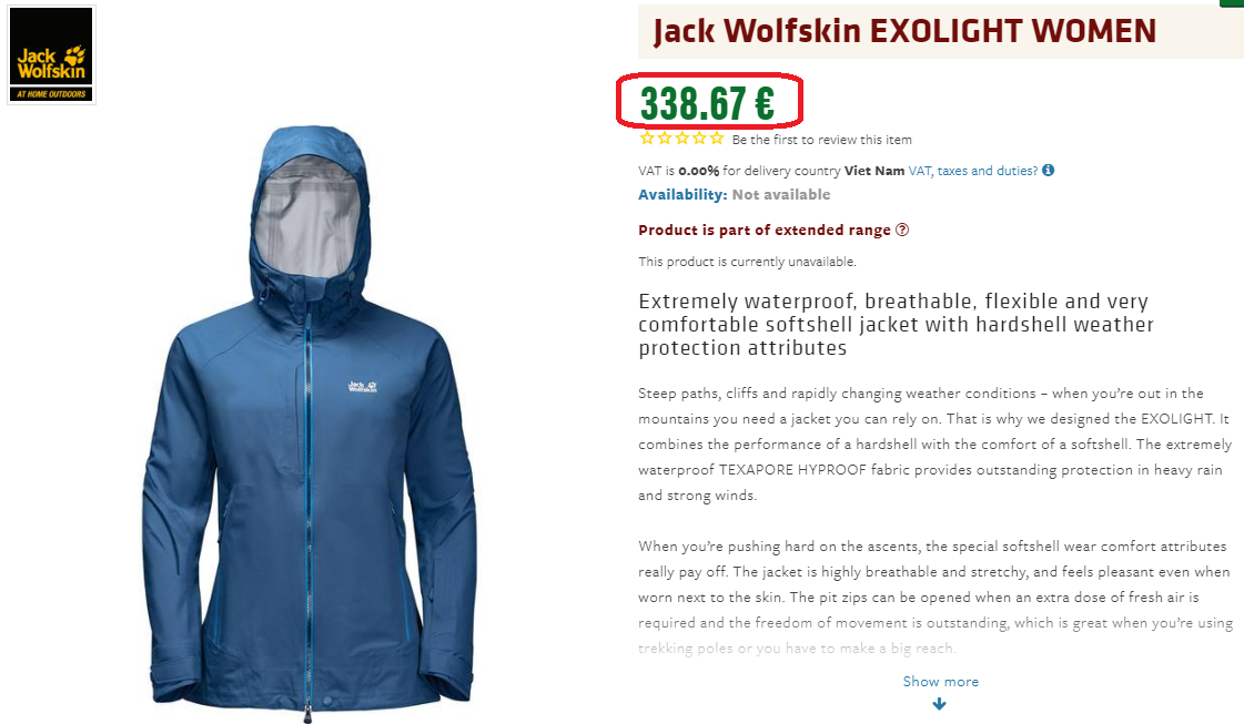 Jack Wolfskin Womens Exolight Waterproof Packable Shell Jack Wolfskin ktmart.vn 1