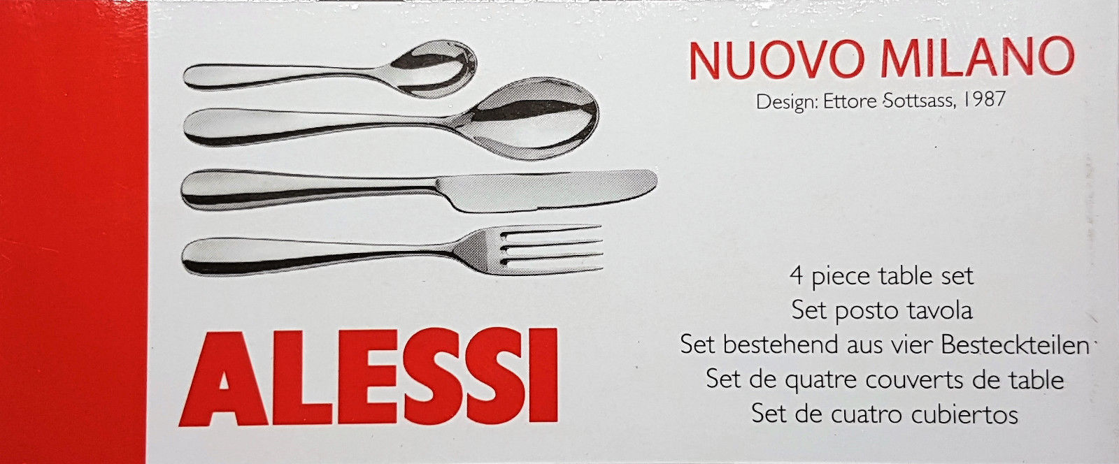 Alessi 4-Piece Nuovo Milano Cutlery Set Silver Alessi ktmart.vn 12