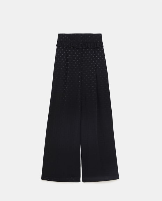 Frilled jacquard trousers4