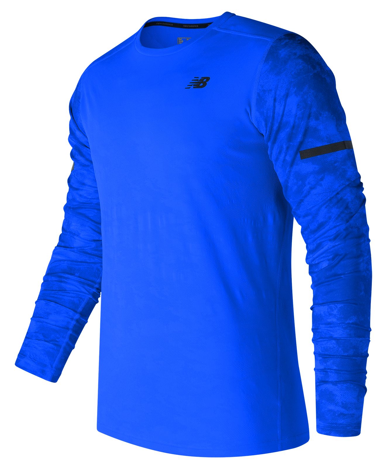New Balance Max Intensity Long Sleeve Men’s 71049 Tops Performance Electric Blue with Atlantic I15c85361