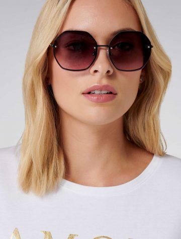Scarlet Hexagonal Sunglasses1