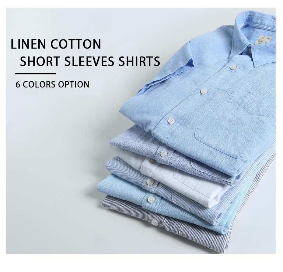 Giordano Linen Cotton Short Sleeve Single Pocket Shirt