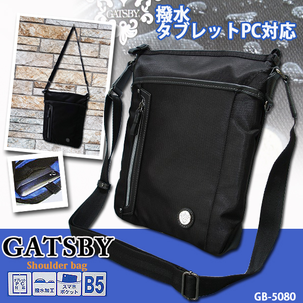 [GATSBY] vertical repellent water Tablet PC-enabled shoulder bag [GB-5080]