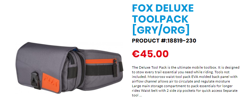Fox Deluxe Tool Pack Fox ktmart 3