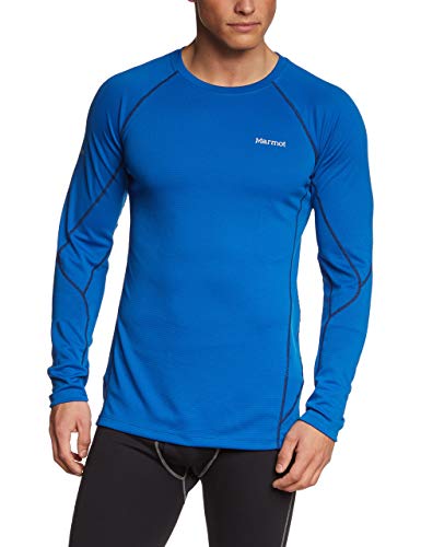 Marmot Men’s ThermalClime Sport Crew Long Sleeve Shirt Blue M