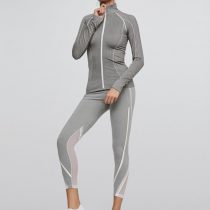 Oysho Grey and white colour block mottled ankle-length leggings 2