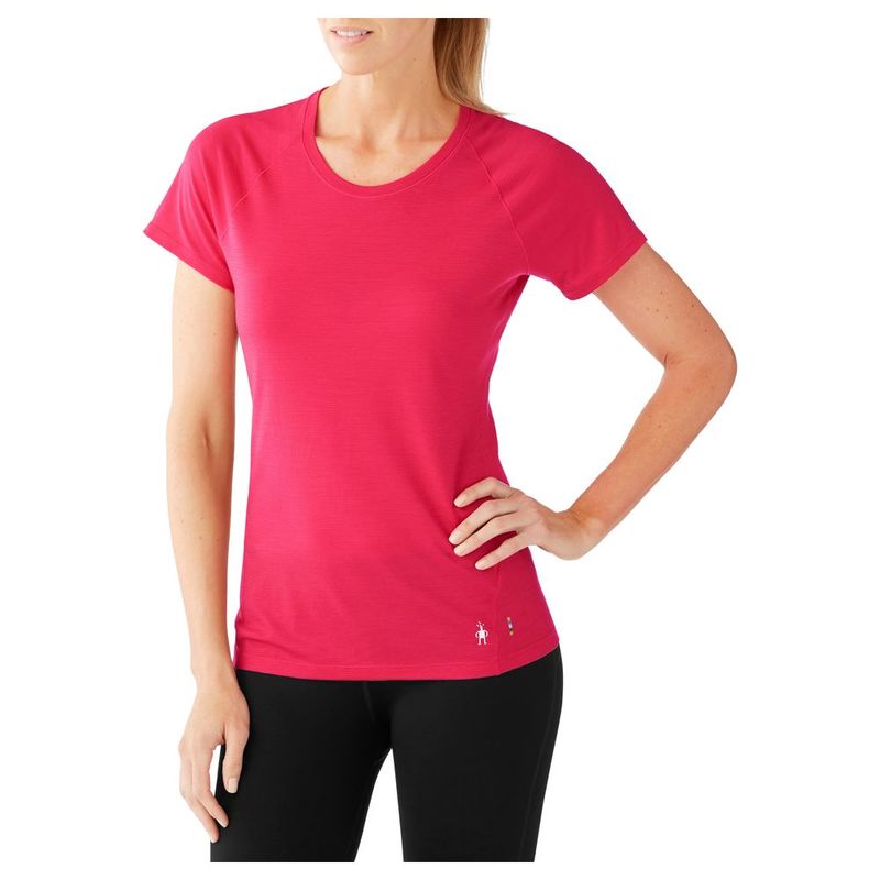 Womens Merino 150 Short Sleeve Pattern Baselayer Top (Potion Pink)