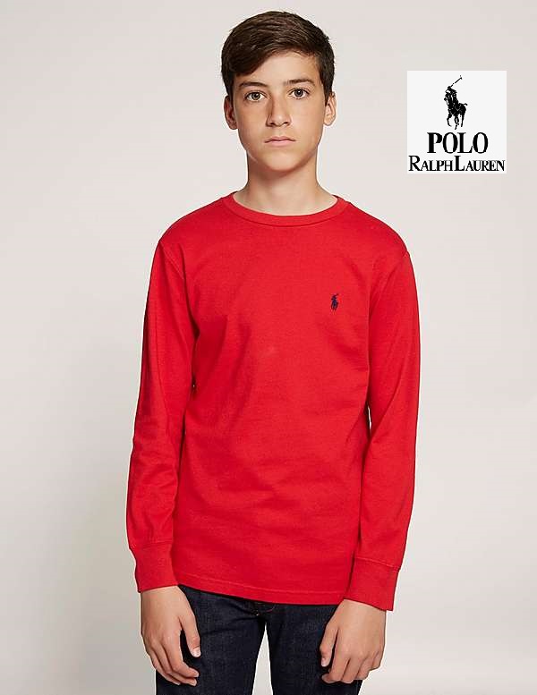 Polo Ralph Lauren Kids Long Sleeve T-Shirt Red V74g2594AB61 Polo Ralph Lauren size M 10/12
