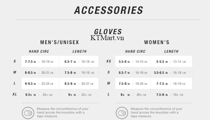 The North Face Size Chart Women Glove ktmart