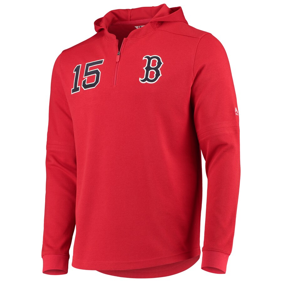 Majestic Red Authentic Collection Batting Practice Waffle Quarter-Zip Hoodie size S style aa42