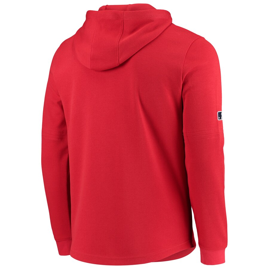 Majestic Red Authentic Collection Batting Practice Waffle Quarter-Zip Hoodie size S style aa421