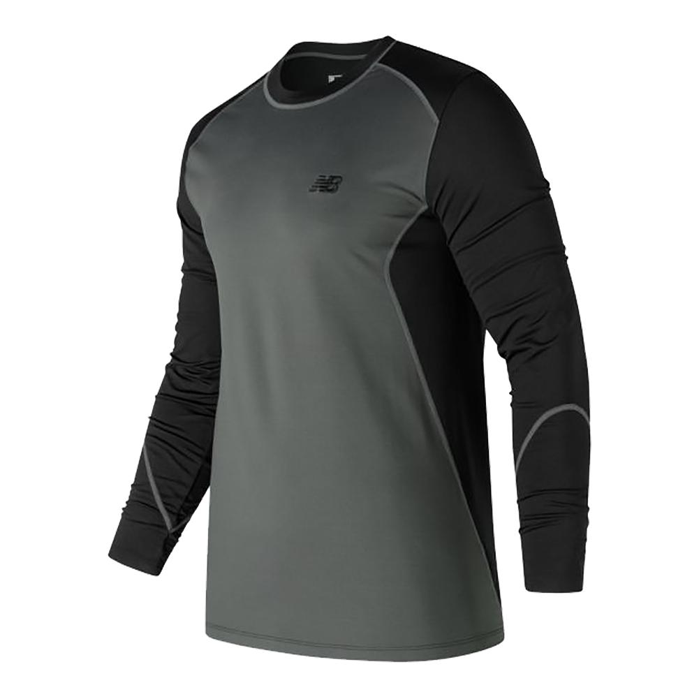New Balance TMMT422 Men’s Long Sleeve Cold Crew Black and Grey1
