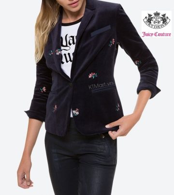 Juicy Couture Velour Floral Embroidered Blazer WTKJ85935 Juicy Couture ktmart 0