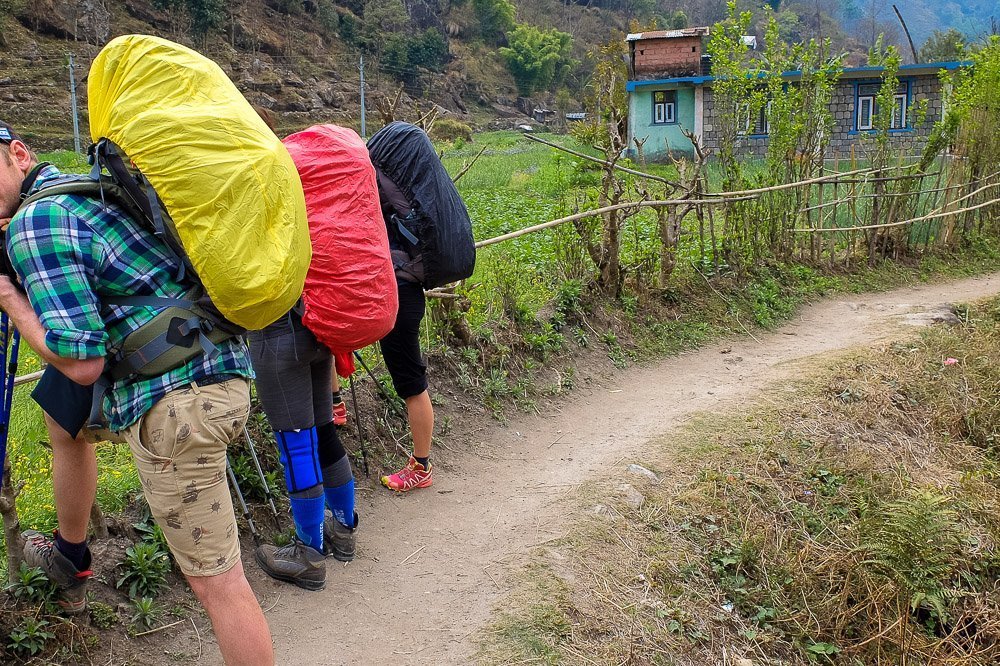 Three-hikers-in-Nepal-Best-backpack-rain-covers