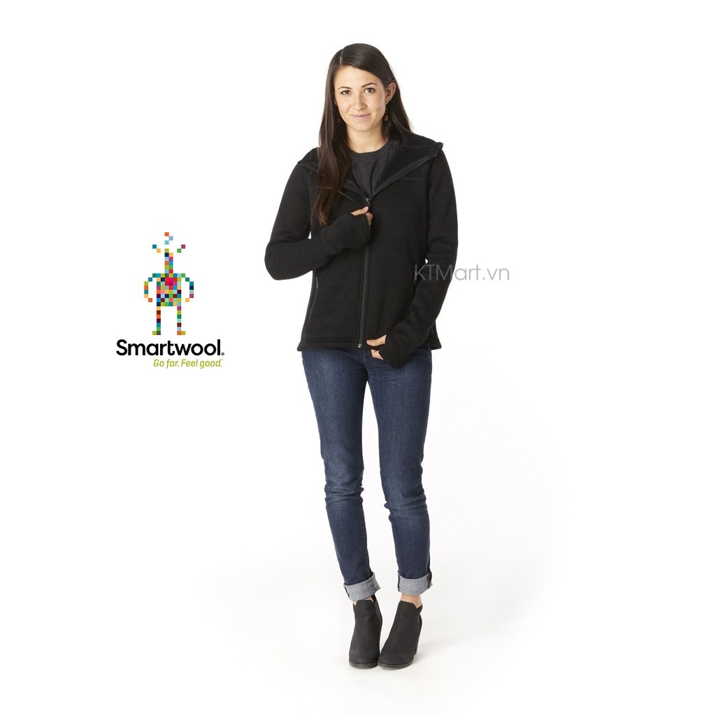 Smartwool Womens Hudson Trail Full Zip Fleece Sweater SW000312 Black Smartwool size M