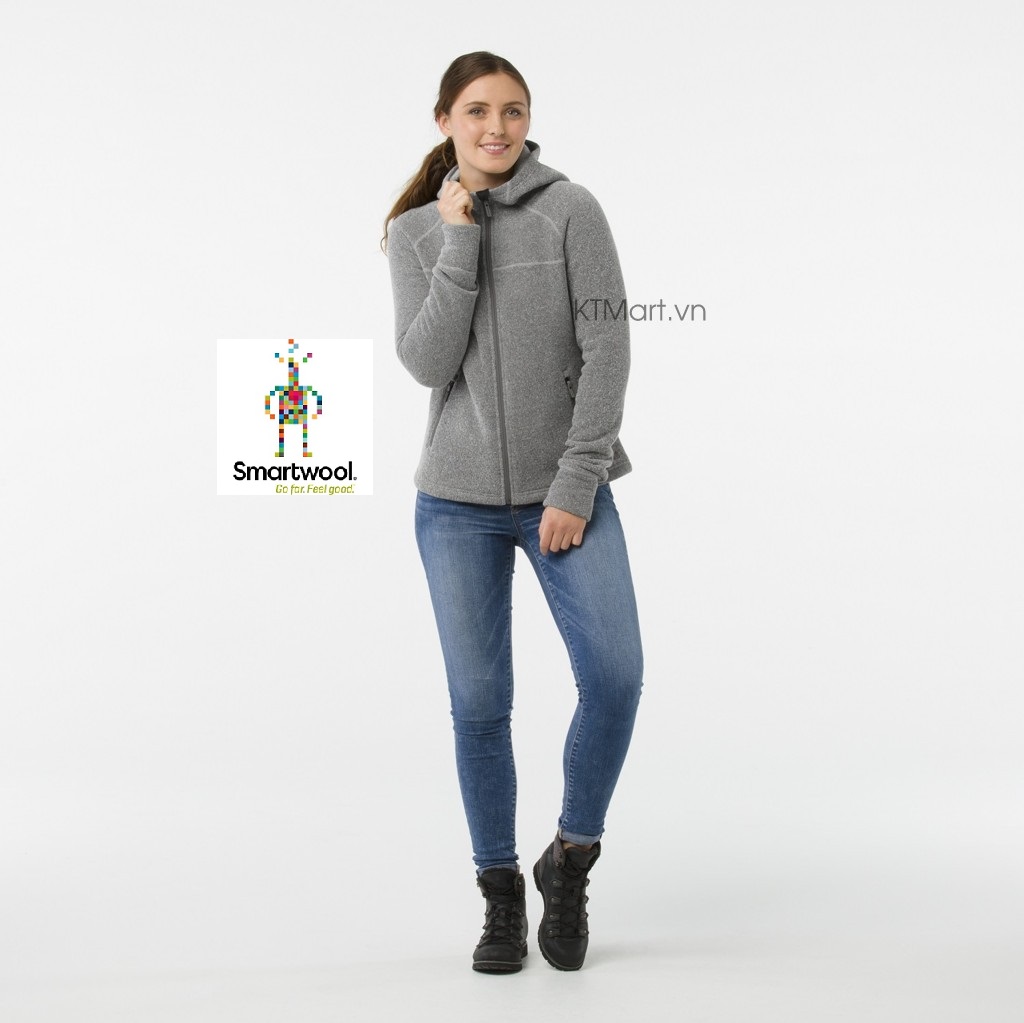 Smartwool Womens Hudson Trail Full Zip Fleece Sweater SW000312 Light Gray Smartwool size M