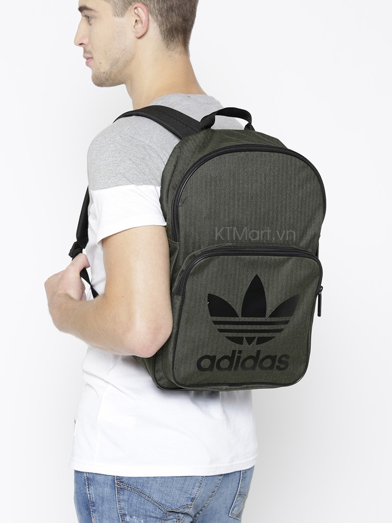 Adidas Unisex Olive Green Solid Casual Classic Backpack Adidas