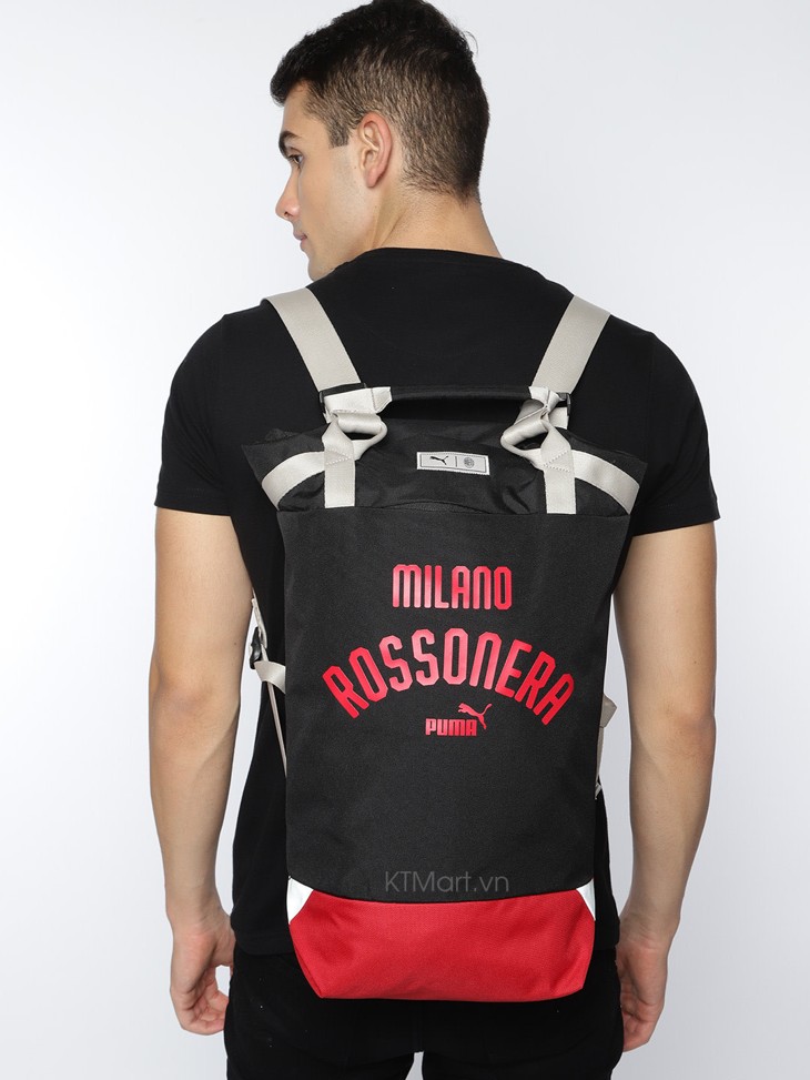 Puma Unisex Black Typography AC Milan 1899 Relax Backpack Tote Bag