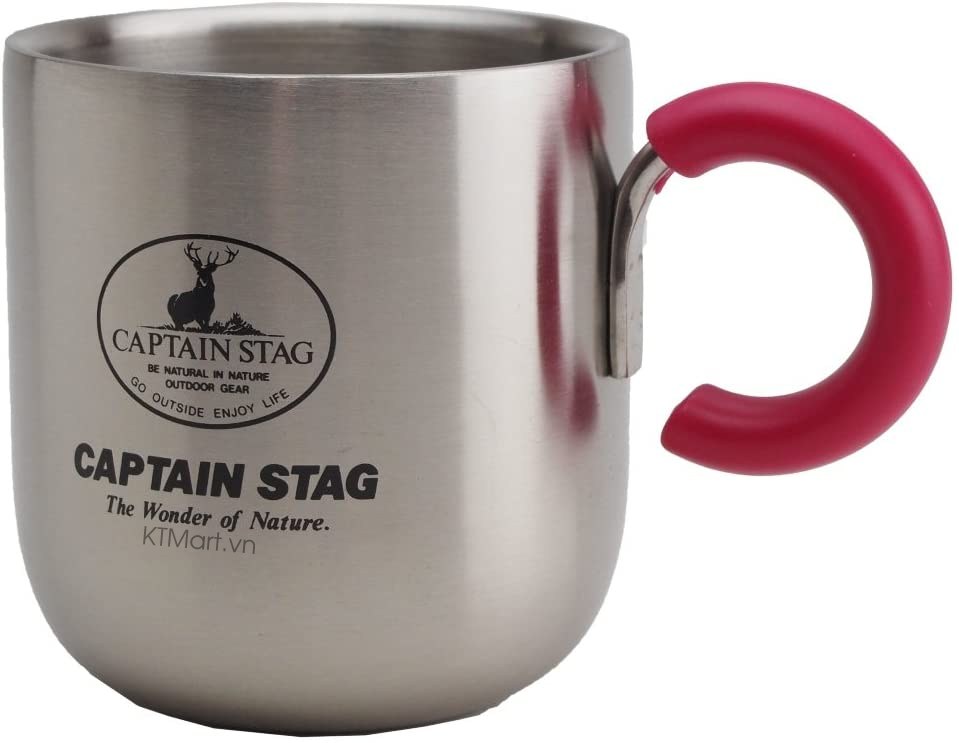 Cốc giữ nhiệt Captain Stag Peary Double Sten Mug 280ml Pink M-9133