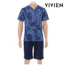 Vivian cool mash material male easy wear top and bottom set CP8072M