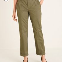 Chico's Petite Belted Utility Ankle Pants, Rustic Olive, Black3