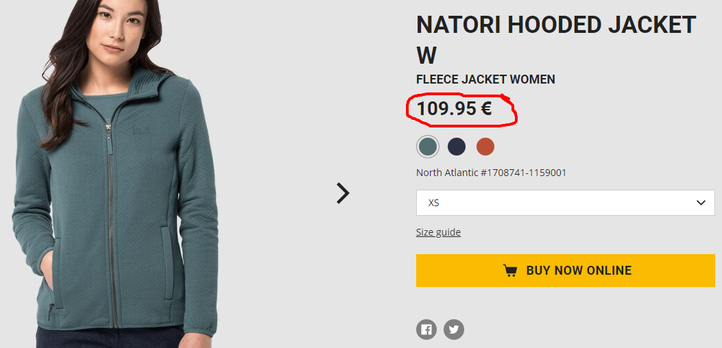 Jack-Wolfskin-1708741 NATORI-HOODED-JACKET-W-Fleece-jacket-women size L