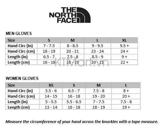 North Face Youth Glove Size Chart