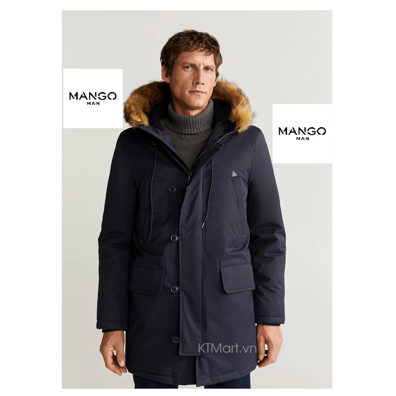 Mango Hooded Waterproof Quilted Parka 63187654 Mango Man size S, M, L