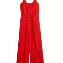 Athleta 566576 It's A Wrap Romper, Timeless Red SIZE 46
