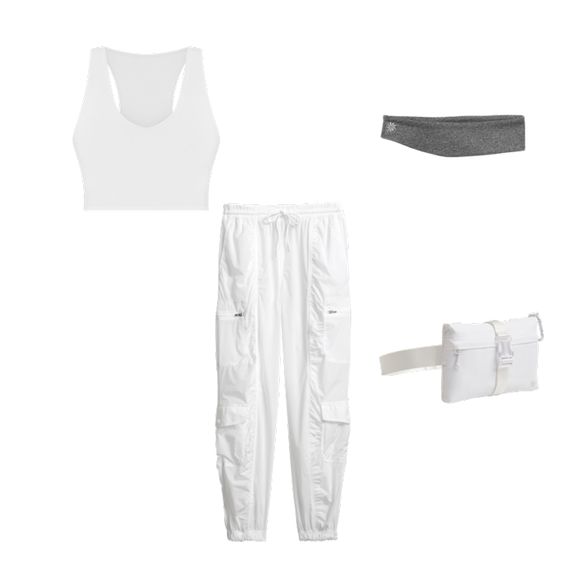 Athleta 566693 Parachute Cargo Yoga Pants – White size 03