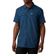 Columbia Silver Ridge 2.0 Outdoor Mens Short Sleeve Shirt AO0647 Petrol Blue size M