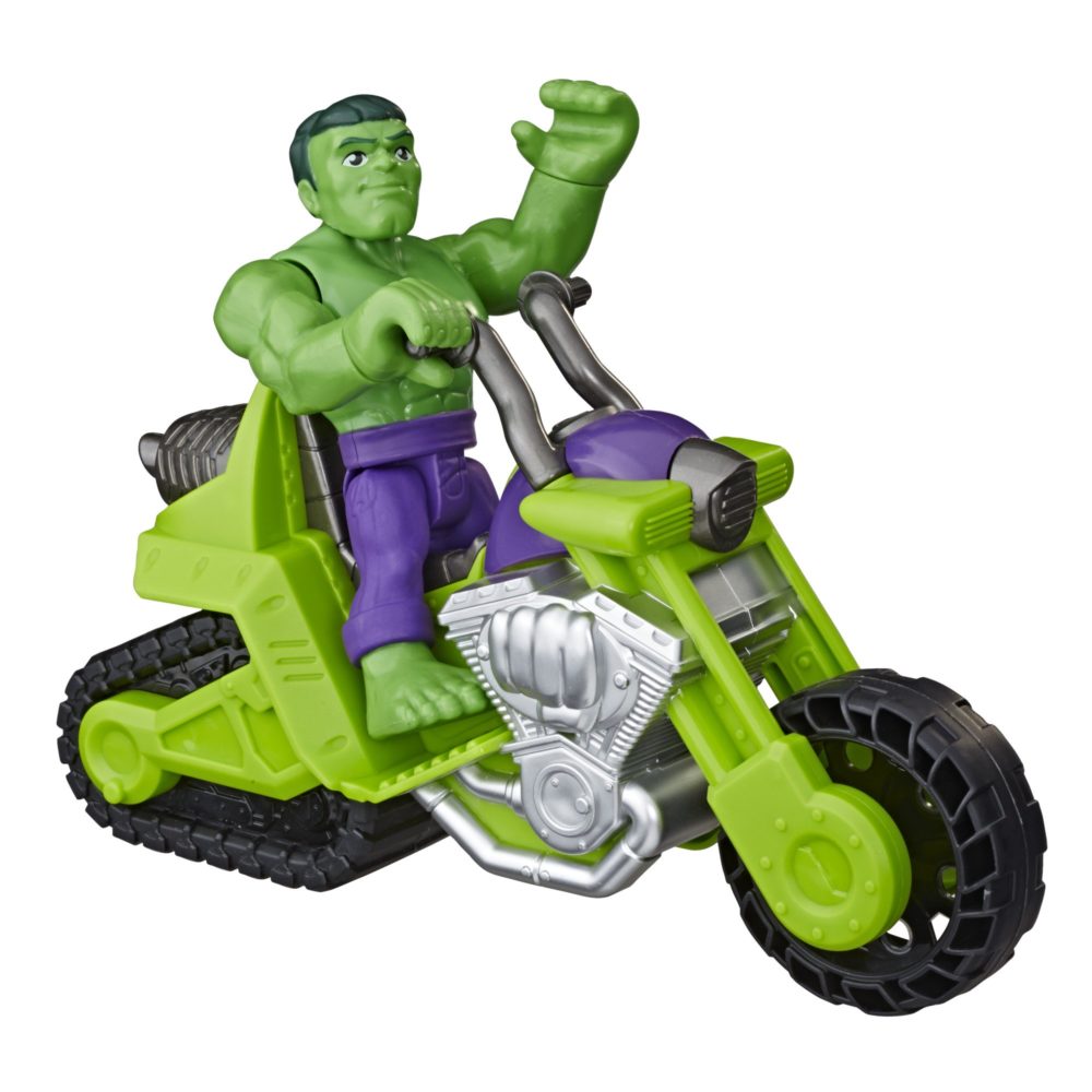 Hasbro Playskool Heroes Marvel Super Hero Adventures Hulk Smash Tank, 5-Inch Figure and Motorcycle Set