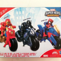 Marvel Super Hero Adventure 3 Pack Motorcycles Iron Man Black Panther Spiderman