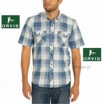 Orvis Men’s Blue Check Short Sleeve Woven Tech Shirt 1369167 ktmart 0