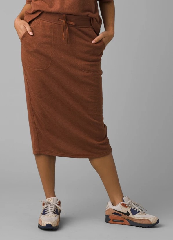 Prana w31213010 Cozy Up Midi Skirt Roux Heather size XS, XL2
