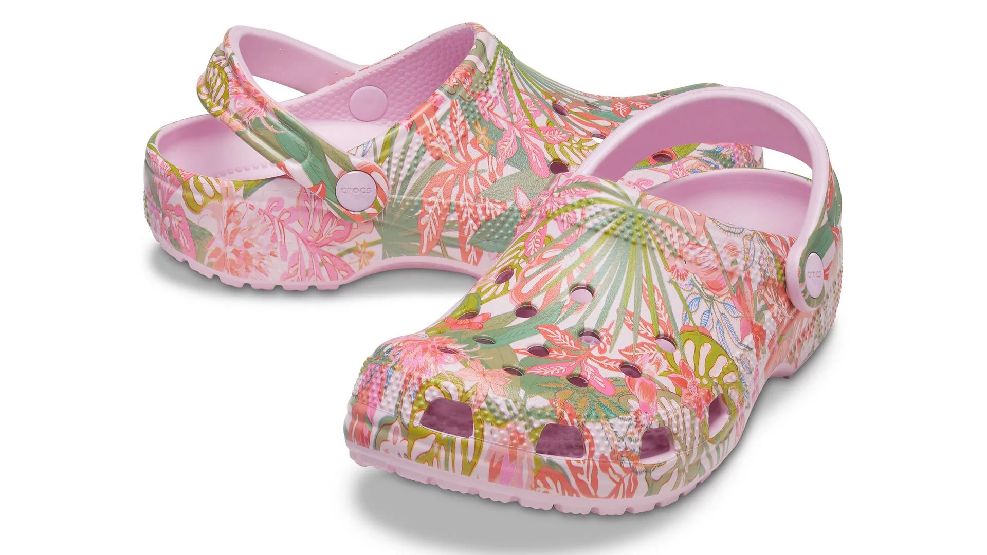 Crocs Classic Clog in Rain Forest Canopy Pink with Vera Bradley1