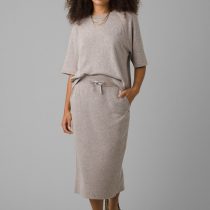 Prana w31213010 Cozy Up Midi Skirt Oatmeal Heather size XS2
