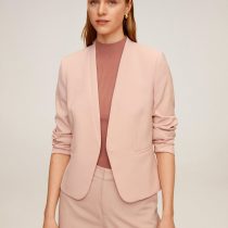 Mango 67934406 Leli satin lapel jacket size M(US) Pink color