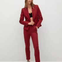 Mango 17080145 Structured suit blazer size S Maroon 1