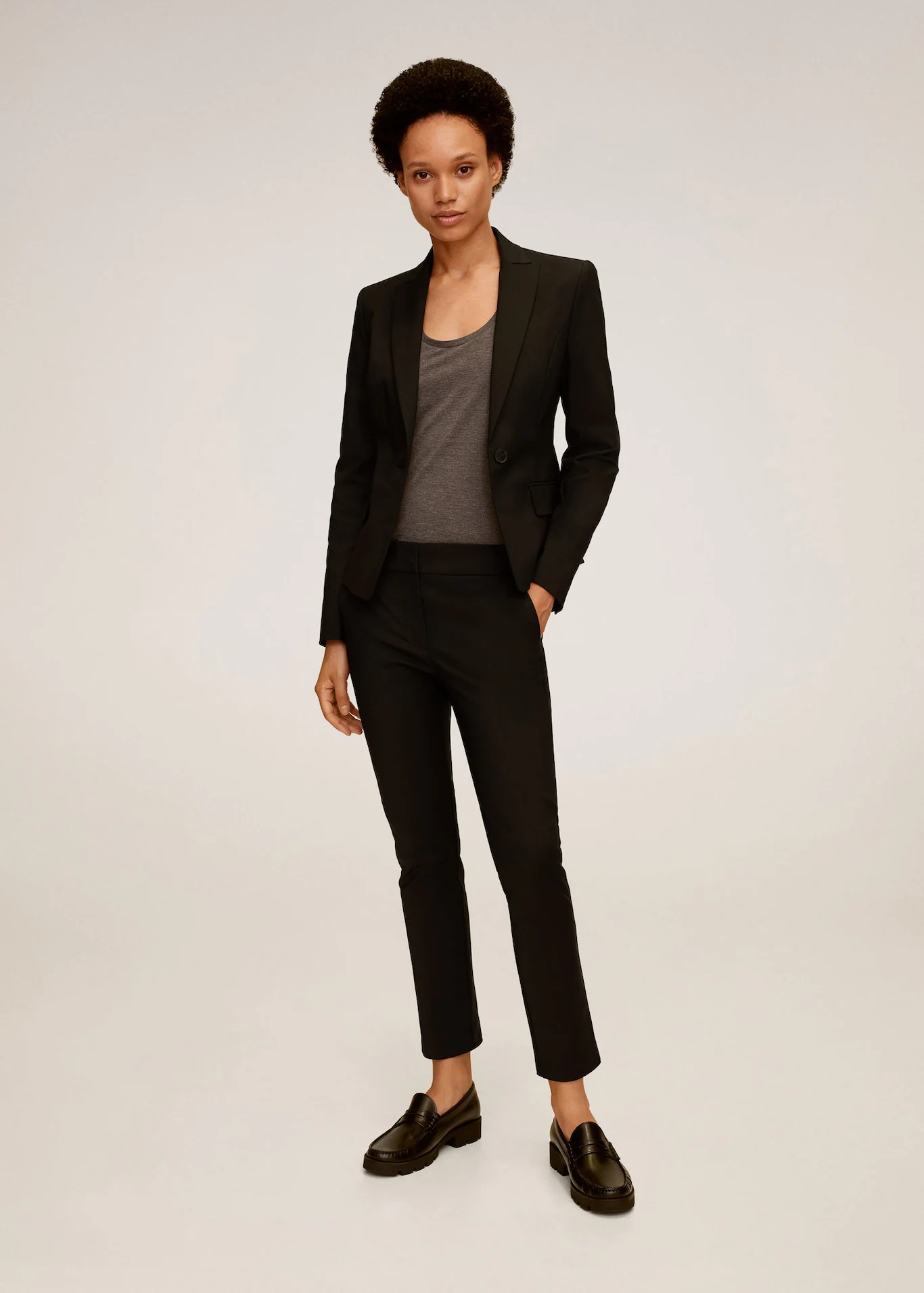 Mango 77092888 Structured suit blazer Black size 38(EU)1