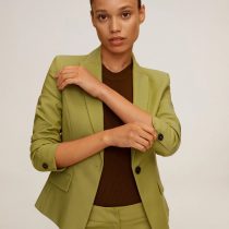 Mango 77092888 Structured suit blazer Olive green size 38(EU)