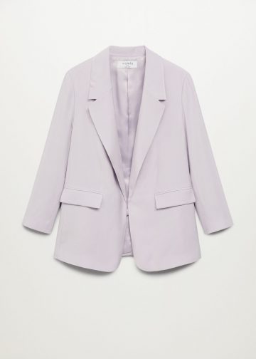 Mango 87044029 Patterned suit blazer Lilac size M6