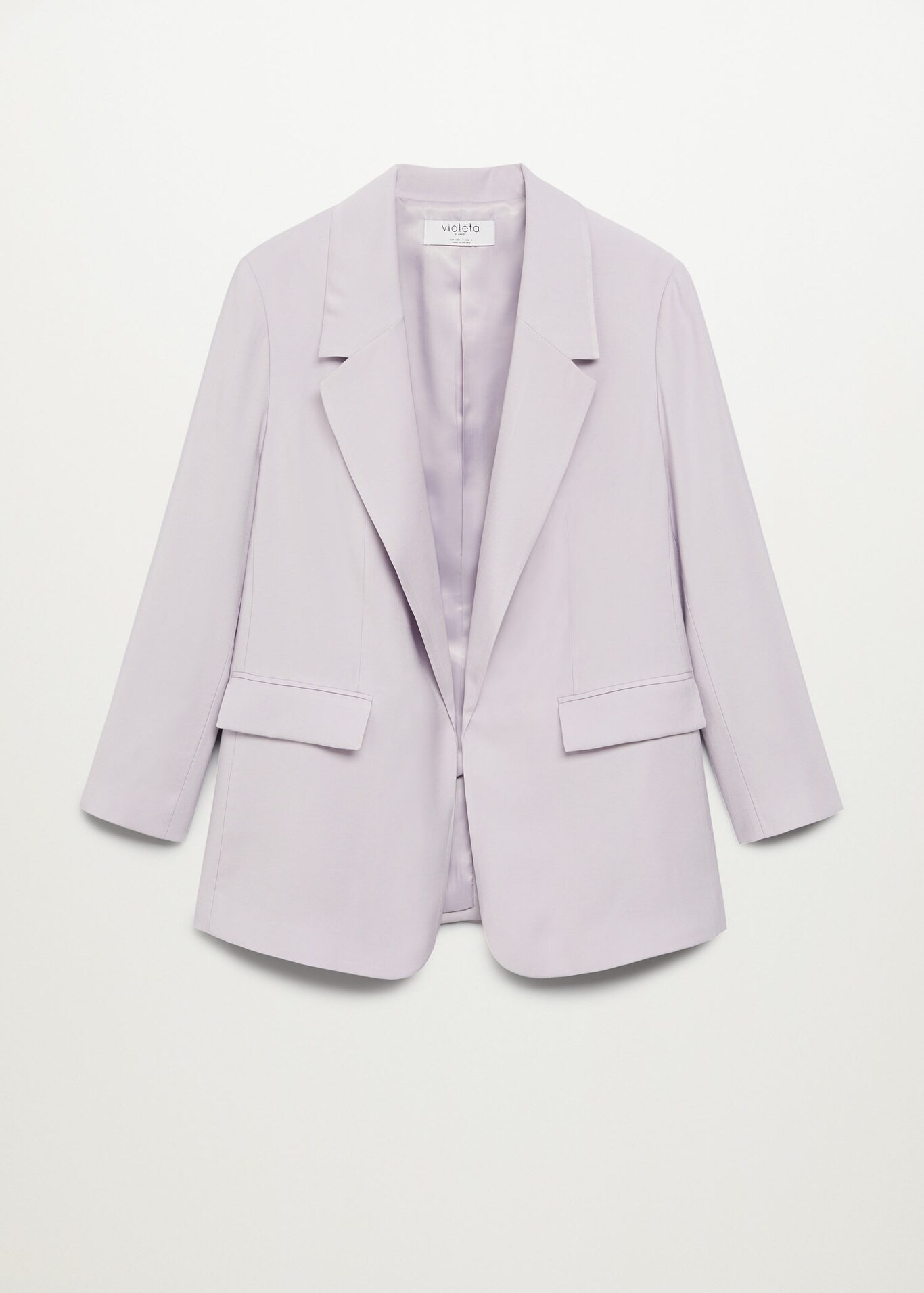 Mango 87044029 Patterned suit blazer Lilac size M