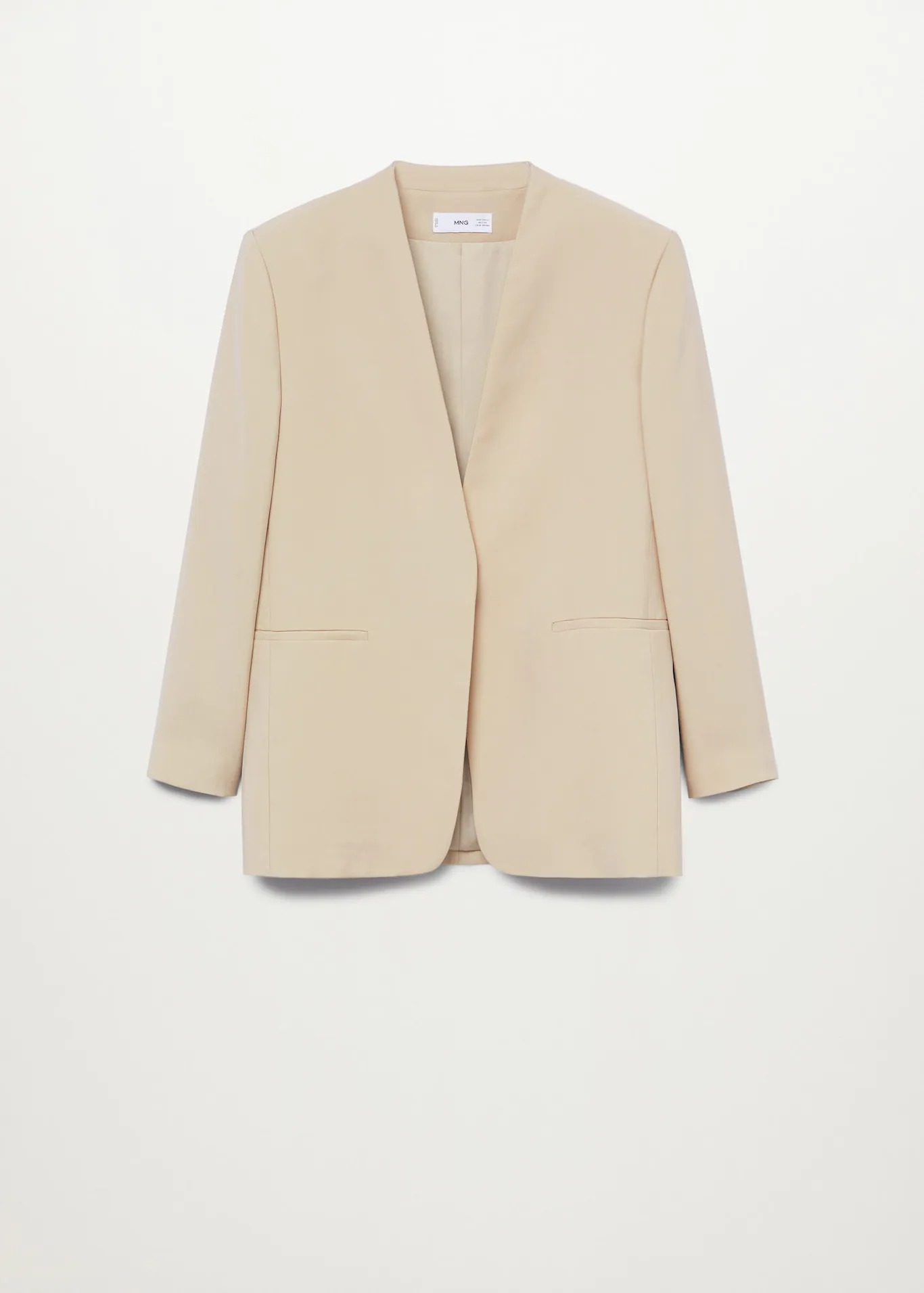 Mango 87055674 Modal-blend suit blazer size S Ecru